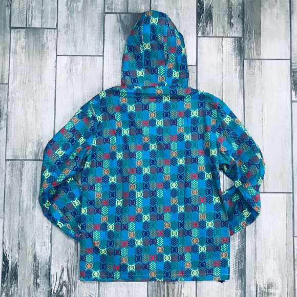 Neon Lightweight Windbreaker Hooded Rain Jacket - Picture 4 of 4